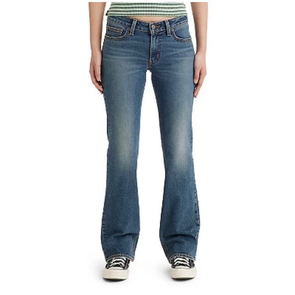 LEVI’S SUPERLOW BOOTCUT WOMEN'S JEANS DARK WASH SIZE 9 M - Picture 1 of 10